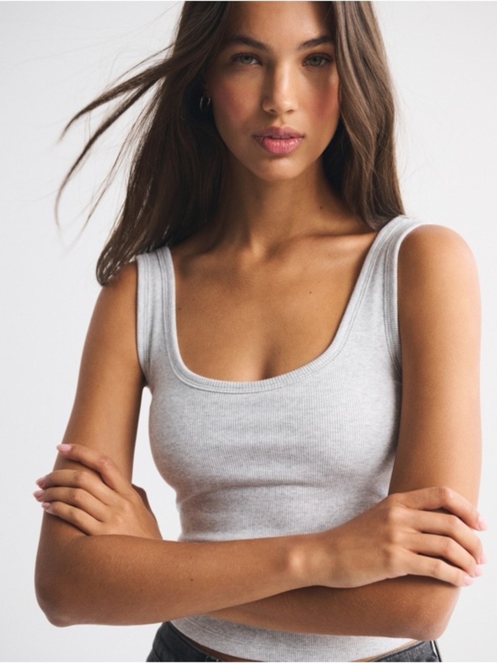 Abercrombie & Fitch Gray Ribbed Tank Top - Picture 11 of 12